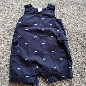 Carter's One Piece 3M Boys Whales Pockets Blue